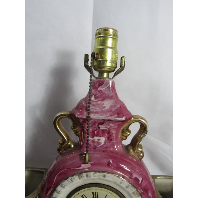 Mid-Century Modern Mid 20th Century Mid-Century Lanshire Lamp / Clock For Sale - Image 3 of 12