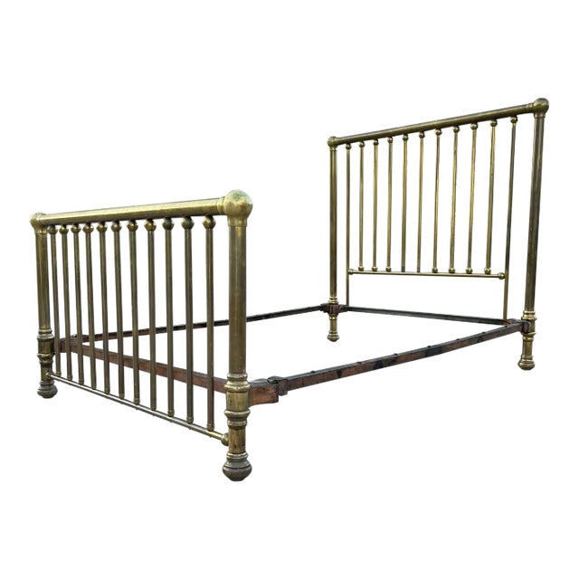 Antique Brass Double Bed Frame Circa 19th Century For Sale