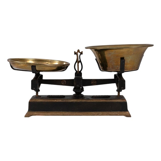 19th Century French Iron & Brass Scale For Sale