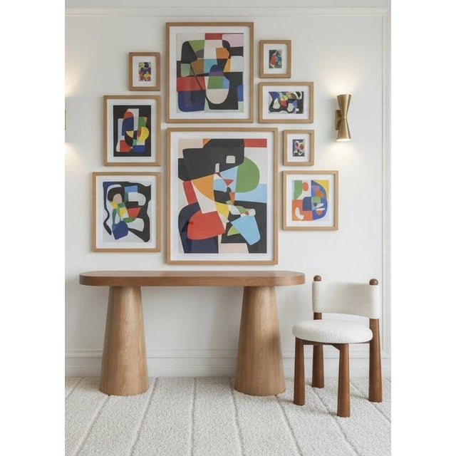 Cone Legs Oval Modern Console Table in Honey Oak For Sale In Los Angeles - Image 6 of 6