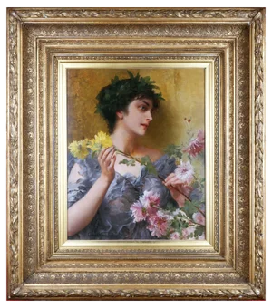 Conrad Kiesel, The Gift of Flowers, 1890s, Oil Painting