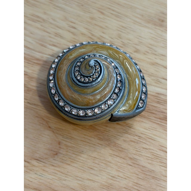 Art Nouveau Jay Strongwater Miniature Shell Trinket Box For Sale - Image 3 of 5