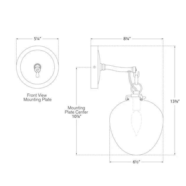 Visual Comfort Thomas O'Brien for Visual Comfort Signature Katie Small Acorn Sconce in Polished Nickel with Clear Glass For Sale - Image 4 of 4