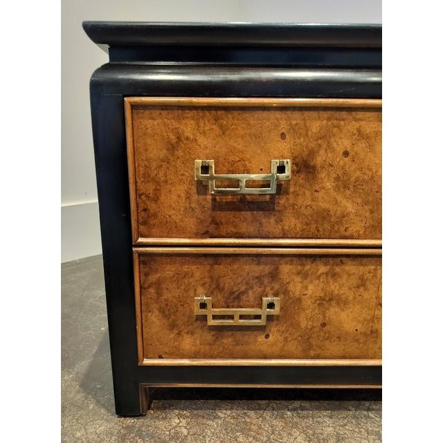 1970s Vintage Burlwood Chinoiserie Nightstands by Raymond Sobota for Century Furniture For Sale - Image 5 of 9