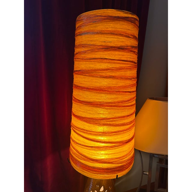 Resin Shade Terracotta Double-Lighting Lamp by Accolay, 1960 For Sale - Image 9 of 11