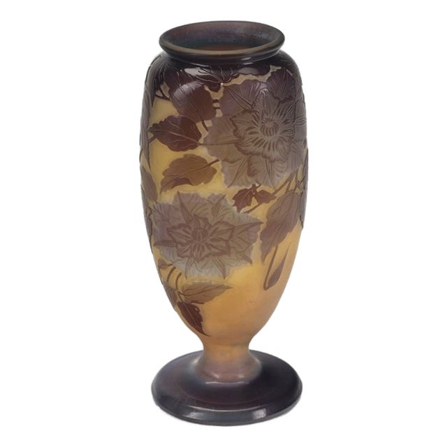Ovoid-Shaped Glass Vase from Emile Gallé, 1890s For Sale