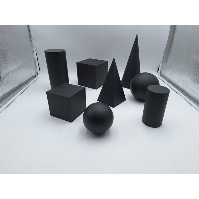 Wooden Geometric-Shape Ornaments in Black Lacquer from Molteni, 1990s, Set of 8 For Sale - Image 12 of 17