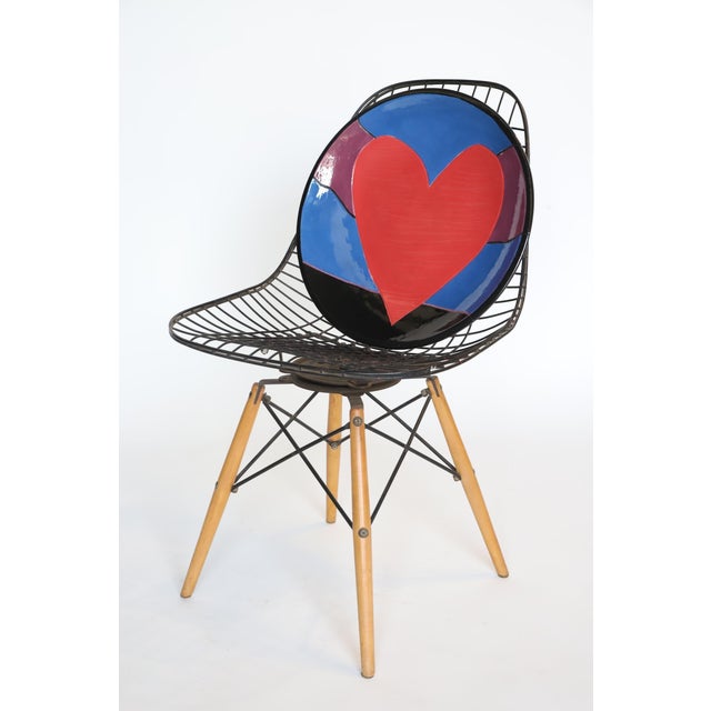Hand Painted Heart Charger Plate Bowl For Sale - Image 9 of 9