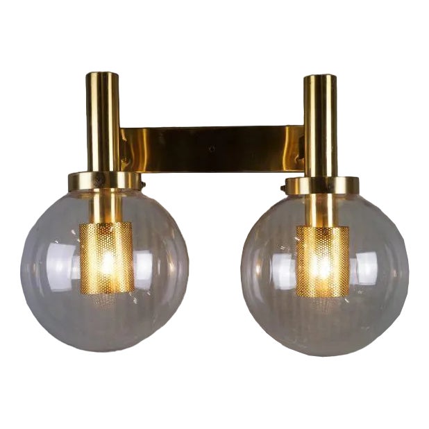 Swedish Brass Wall Lamp by Hans Agne Jakobsson, 1960s For Sale