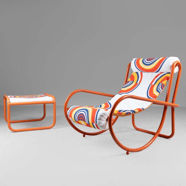 Set of Locus Solus Lounge Chair and Ottoman by Gae Aulenti for Poltronova, 1970s For Sale - Image 3 of 18