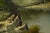 Wood Bob Ross Style Original Signed Mountain River Landscape Oil Painting in Carved Wood Frame For Sale - Image 7 of 16