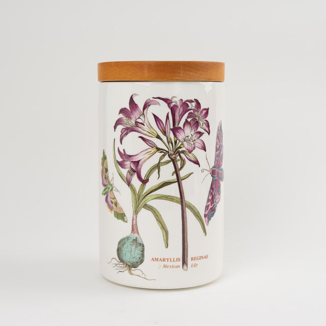 English Vintage British Botanical Storage Canisters - Set of 3 For Sale - Image 3 of 12