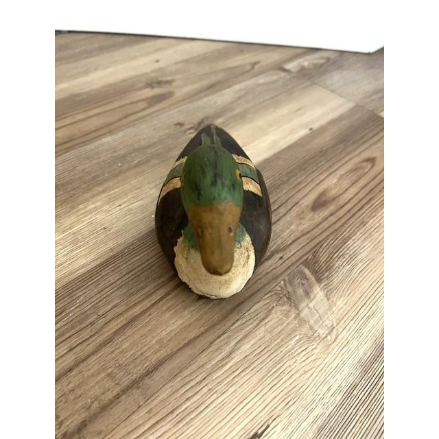 Brown Vintage Wood Duck Decoy Lint Brush For Sale - Image 8 of 9