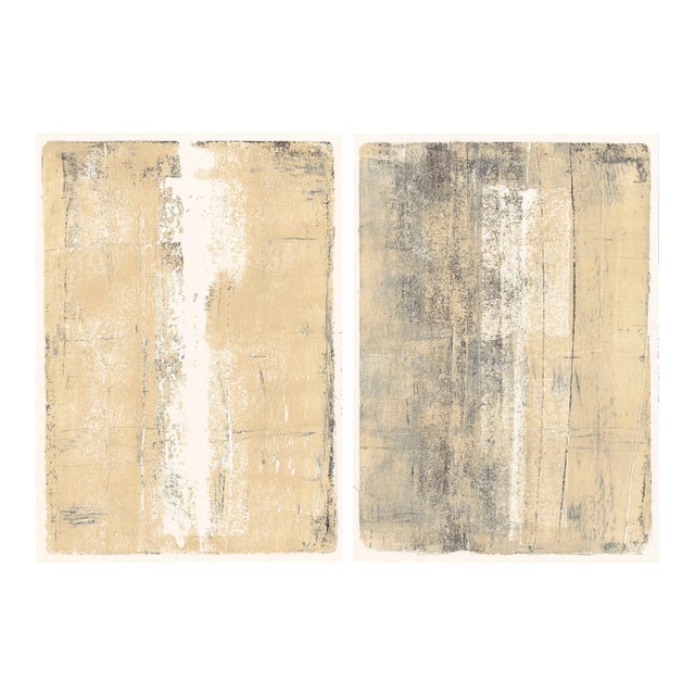 Presidio Play 3-4 (2) 18*24 Original Abstract Art Reproduction by Carrie Bergey - Black, White, Beige For Sale