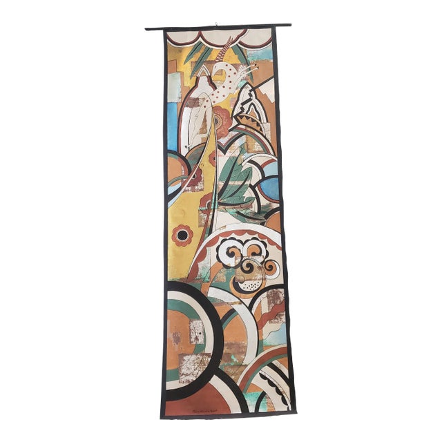 1960s Vintage Philip Standish Read Scroll Painting "The Jungle" Painting For Sale