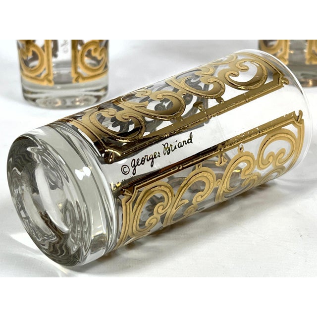 1960s Georges Briard Gilt Decorated Glasses- 16 Pieces For Sale - Image 10 of 11