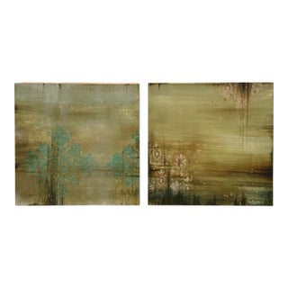 Lori Del Mar Abstract Acrylic Artworks, Set of Two For Sale
