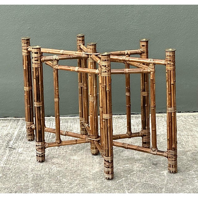 Vintage McGuire Hexagon Dining Table Pedestal For Sale - Image 10 of 12