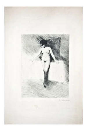 The Little Model - Original Drypoint by Lino Selvatico - 1910 1910