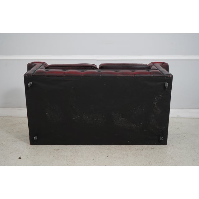 Chesterfield Tufted Leather English Loveseat For Sale - Image 18 of 18