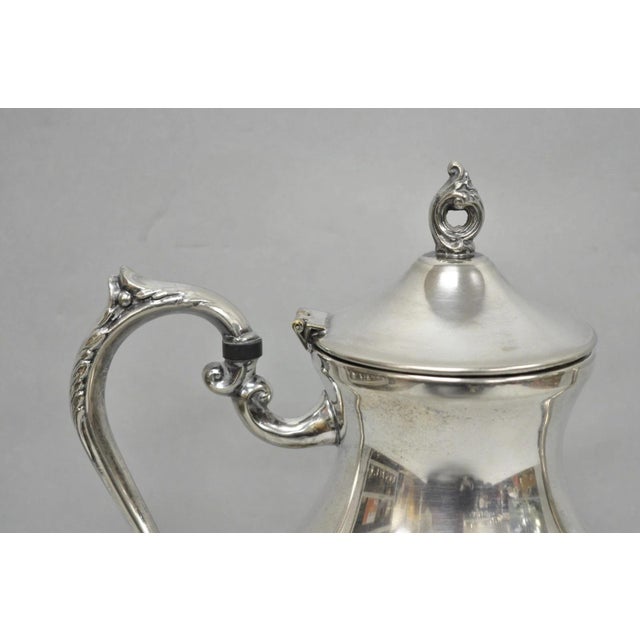 Victorian Vintage Victorian Silver Plated Footed Coffee Pot Tea Kettle For Sale - Image 3 of 12