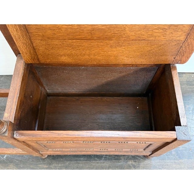 Wood English Barley Twist Umbrella/Walking Stick Entry Bench, Antique For Sale - Image 7 of 12