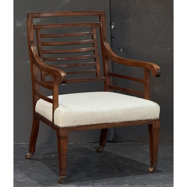Traditional English Vernacular Reading Chair or Armchair of Mahogany From the Georgian Era For Sale - Image 3 of 13