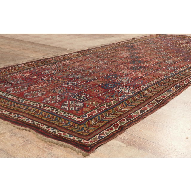 Brick Red Antique Afghan Bashir Rug, 05'07 X 12'06 For Sale - Image 8 of 10