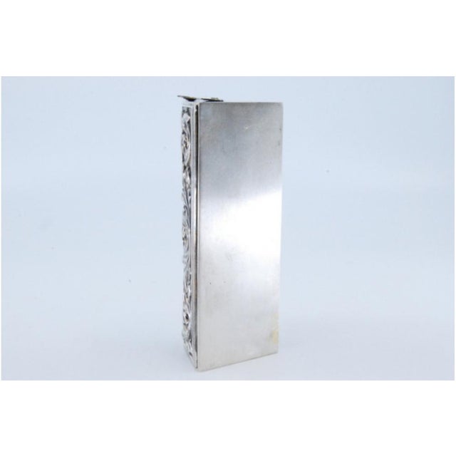 Toothpick Holder in Silver Relief For Sale - Image 9 of 11