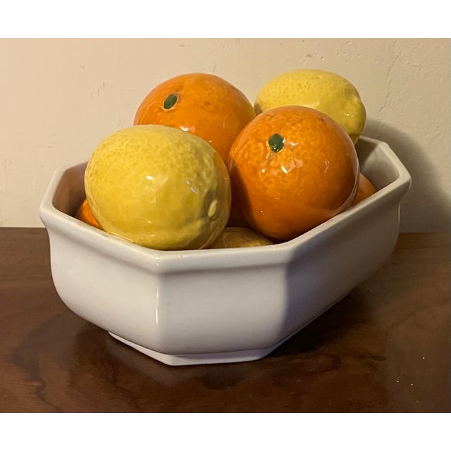 Italian Tromp l'Oeil Pottery Bowl of Faux Fruit Oranges and Lemons For Sale In New York - Image 6 of 12