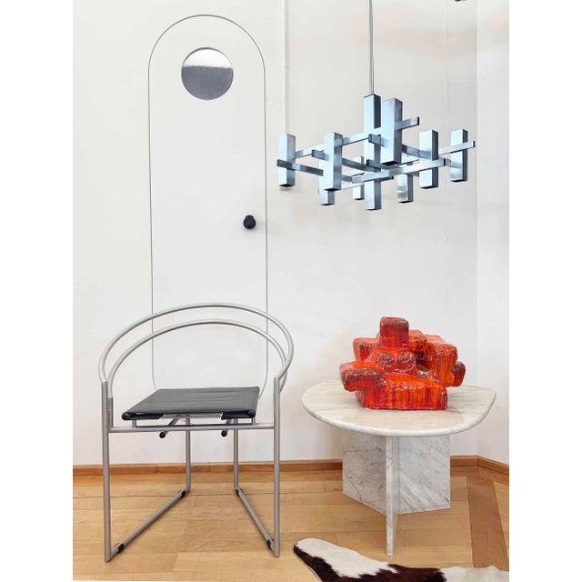 Gaetano Sciolari 1960s Chrome-Plated Gaetano Sciolari Cubist Brutalist Chandelier, Italy For Sale - Image 4 of 12