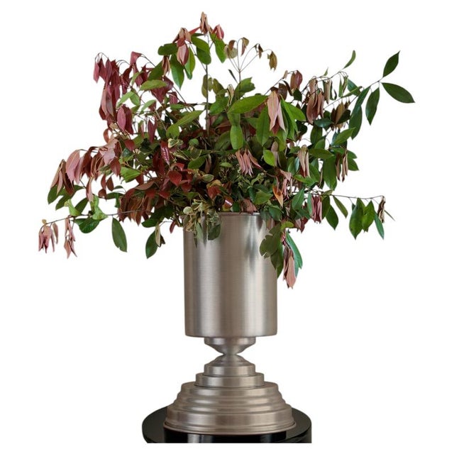 Gold Amphora Maxi Vase in Brushed Aluminum by Caspal For Sale - Image 8 of 8