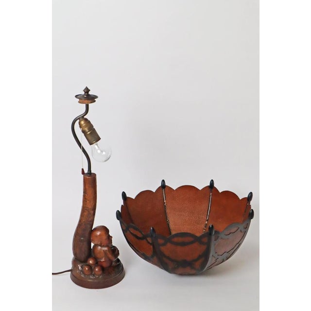 Black Forest Table Lamp with Handcrafted Dwarf and Magic Mushrooms, Germany, 1920s For Sale - Image 18 of 18