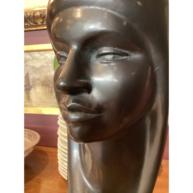 Wood 1950s Attributed to G. Arias Aymara Women Bust Sculpture For Sale - Image 7 of 7
