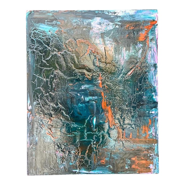 Vintage Abstract Expressionist Painting on Canvas For Sale