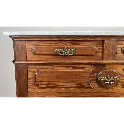 Vintage French Style Chest of Drawers with Marble Top For Sale - Image 5 of 16
