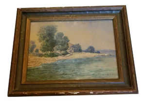 Antique J W Clarke Watercolor Painting