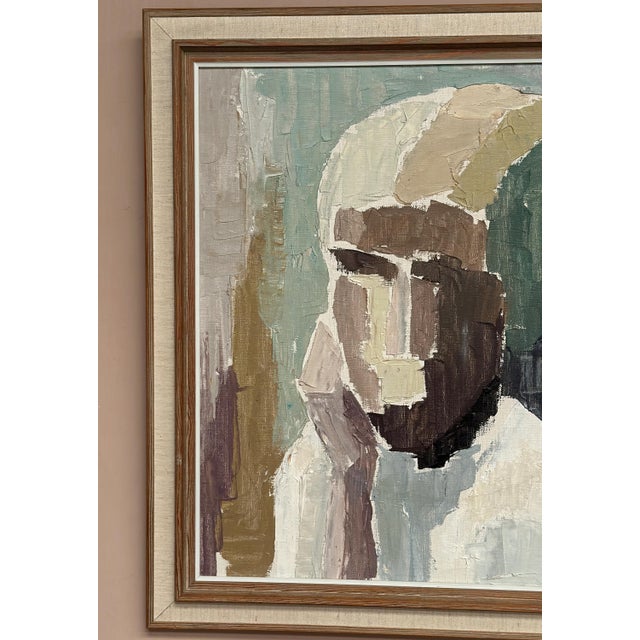 Liisa Chaudhuri, Cubist Portrait, 1960s, Oil Painting on Canvas, Framed For Sale - Image 17 of 18