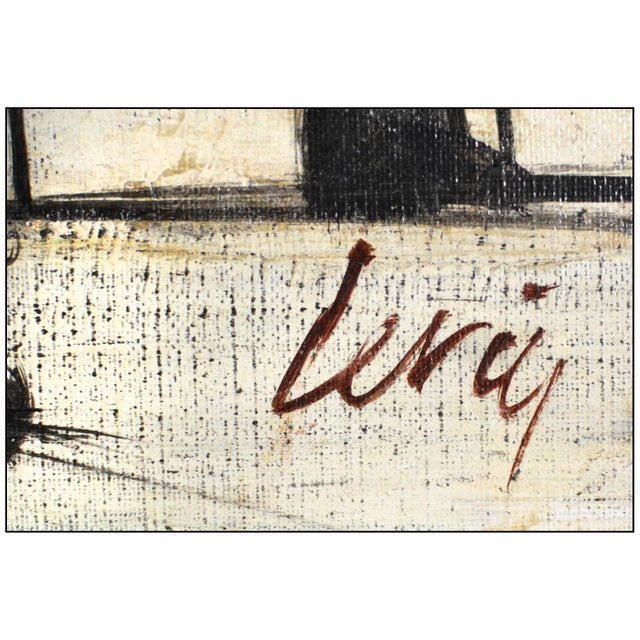Late 20th Century 20th Century Morning Street Oil Painting on Art Board Charles Levier For Sale - Image 5 of 6