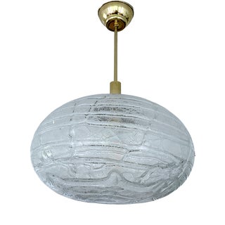 Large Vintage Glass Pendant Light from Doria, 1970s For Sale