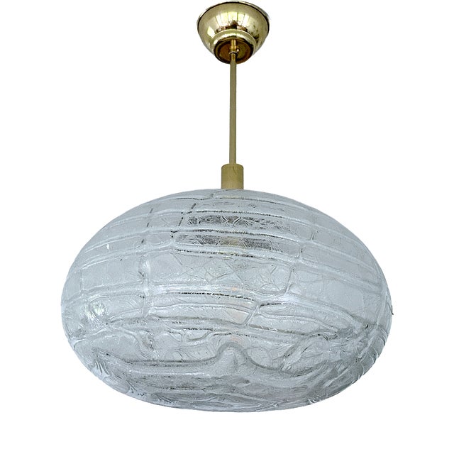 Large Vintage Glass Pendant Light from Doria, 1970s For Sale