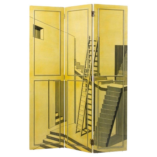 1950s Trompe L'oeil Screen or Room Divider in the Manner of Piero Fornasetti For Sale - Image 5 of 5