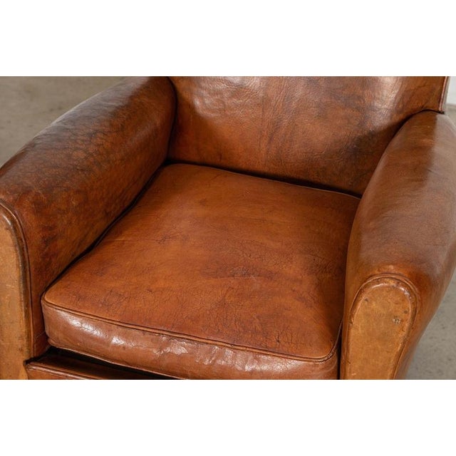 English Tan Leather Club Armchairs, 1920, Set of 2 For Sale - Image 16 of 17
