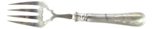 Silver Fish Serving Fork with Engravings