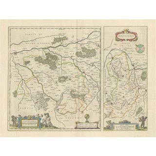 Loudun and Mirebeau Map by Blaeu For Sale