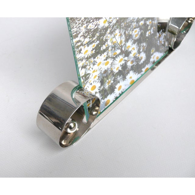 Metal Large Art Deco Chrome-Plated Brass Picture Frame, France, 1920s For Sale - Image 7 of 18