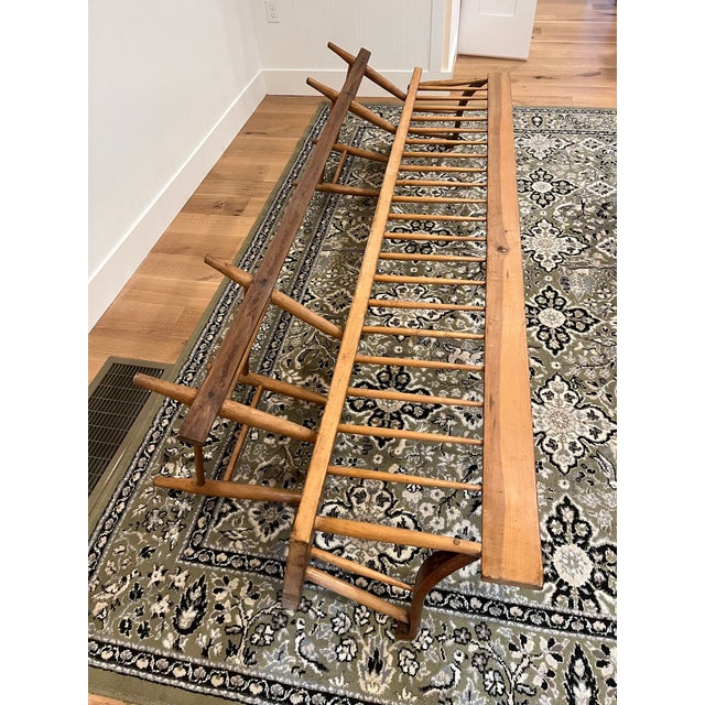 Wood Mid 20th Century New England Deacon’s Bench For Sale - Image 7 of 9