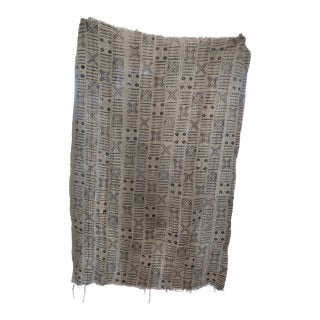 African Vintage Mail Indigo Mud Throw For Sale