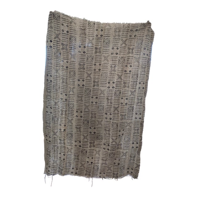 African Vintage Mail Indigo Mud Throw For Sale