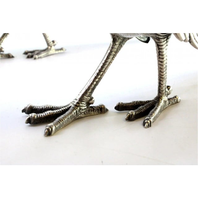 Pheasants in Silver with Reliefs and Applications, Set of 2 For Sale - Image 5 of 11